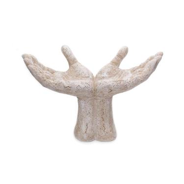 Imagem de Escultura Mãos Em Poliresina Branco 17x10cm