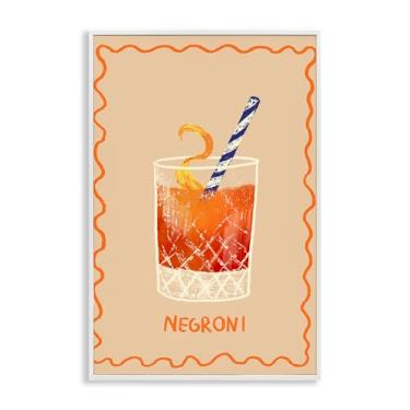 Imagem de Stupell Industries Negroni com canudo listrado branco emoldurado Giclee Art Design por Florentina Dolci, 20 x 30