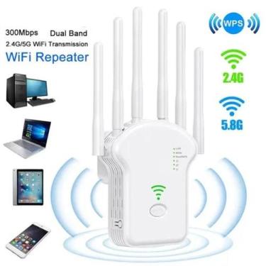 Imagem de Repetidor Amplificador De Sinal Wifi 600/mbps Ultra Rápido Sinal Forte