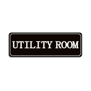 Imagem de Adesivo de placa de sala de utilidade para negócios e casa, decoração de porta de armário utilitário autoadesivo para porão de casa, garagem, cozinha, restaurante, loja