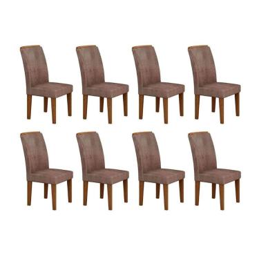 Imagem de Kit 8 Cadeiras Sala Jantar Lunara  8 Un Capuccino/Animale Chocolate - Rufato