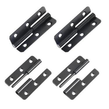 Imagem de LC LICTOP Dobradiça pequena destacável do lado direito para levantar a bandeira de junta dividida de ferro ferragens para porta de armário caixa de madeira caixa de joias 5 cm preto 4 peças