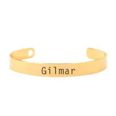 Imagem de Bracelete Personalizado Gravação Nome Gilmar Banhado Ouro 18K - 999003191-Feminino