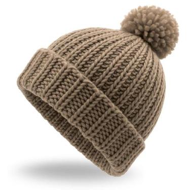 Imagem de Touca Masculina Feminina Gorro Beanie Caida Pom Pom Trico - R. Pires, 