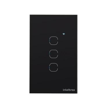 Imagem de Interruptor Touch Inteligente Zigbee 3 Teclas EZS 1003 Preto Intelbras