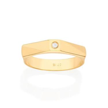 Imagem de Aliança Abstrata Com Zircônia Cor: Branco 513340 Rommanel, Branco, 30