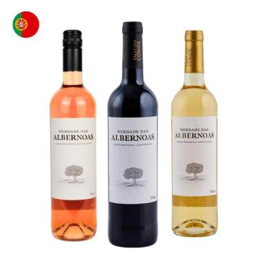 Imagem de Kit com 3 - Vinhos Alentejo Herdade das Albernoas: Branco, Rosé e Tint