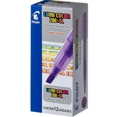 Imagem de Caixa Caneta Marca Texto Lumi Color 200sl - 12 Unidades - Pilot Violeta