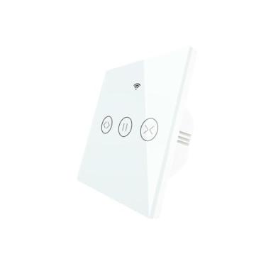 Imagem de Interruptor de cortina inteligente WiFi para motor de 4 núcleos, painel de toque de 2 faixas, RF433 e controle de aplicativo, compatível com Alexa, Gogle Assistant, Tuya Smart Life, temporizador e