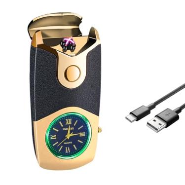 Imagem de COMANYI Isqueiro Elétrico Recarregável USB C Isqueiro À Prova de Vento Plasma Duplo Arco Isqueiro Eletrônico Sem Chama para Velas (Frosted Black)