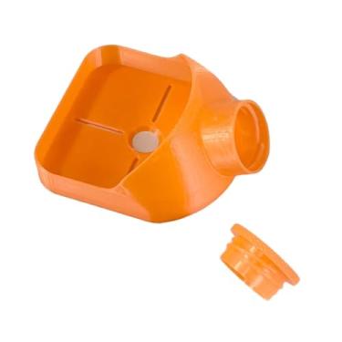 Imagem de KiBcsLic Coletor de pó de furadeira com guia versátil reutilizável para drywall, placa de teto, acessório de montagem simples 8,5 x 10,3 cm, Laranja