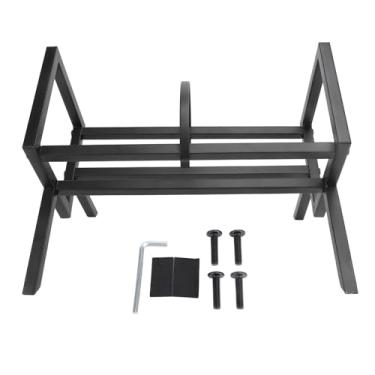 Imagem de Yosoo Rack de Armazenamento de Gravação, Plataforma de Rack de Armazenamento de álbuns para o CD da Revista de Livros, Carbono Aço Registros de Música Exibir Organizador de Prateleira (1 camada)