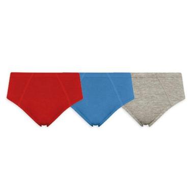 Imagem de Kit 3 Cuecas Slip Selene 11950-001 Infantil Algodão, 999, Vermelho, Ro
