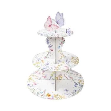 Imagem de Suporte De Bolo De Aniversário Borboleta Rosa, Decoração De Primeiro A