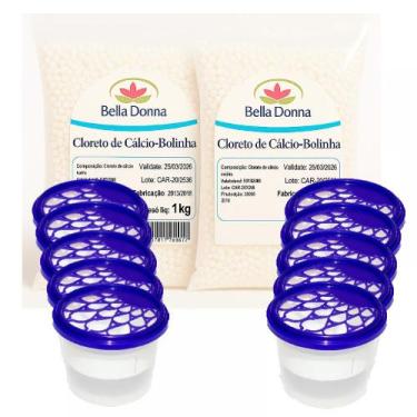 Imagem de Kit 2 Cloreto De Cálcio Bolinha + 10 Potes Vazios - Bella Donna