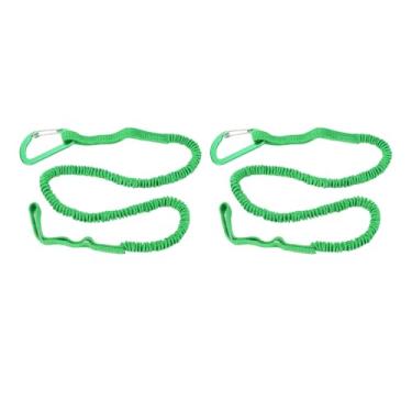 Imagem de Kayak Paddle Leash Stretchable Strap Lanyard Rope Essential Kayak Acessório para remar Canoagem Pesca Durable Lightweight Poliéster Elastic Band liga de alumínio Mosquetão 2pcs 3 (Verde)