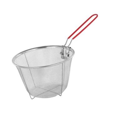 Imagem de Ｂｅｓｇａ Cesta de fritura de aço inoxidável, peneira de cozinha para fritar e servir alimentos em casa com alça removível, cesta de arame para fritadeira, 16cmx10cm