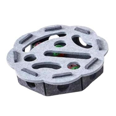 Imagem de Ｂｅｓｇａ Brinquedo quebra-cabeça para gatos com bolas de sino, centro de atividades de feltro, incentiva a caça, brinquedos interativos para gatos, jogo de, Cinza, Flor