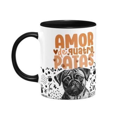 Imagem de Caneca - Amor de quatro patas - Pug - B-black - JPS INFO
