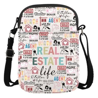 Imagem de Bolsa tiracolo para corretor de imóveis, presente de vida imobiliária, bolsa tiracolo bolsa transversal para corretor de imóveis, presente de agradecimento de imóveis, bolsa carteira de marketing