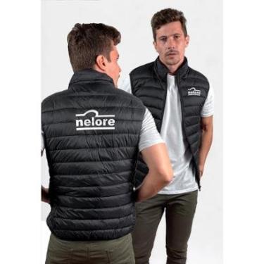Imagem de Colete Puffer Nelore com Bolsos e Capuz Removível Masculino-Masculino