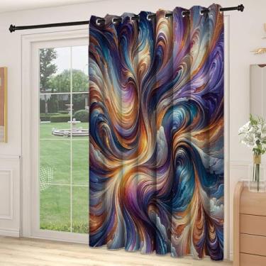 Imagem de Divisória de parede de cortina colorida para quarto, jardim de infância, sala de estar, 213 cm x C 211 cm índigo azul marinho laranja