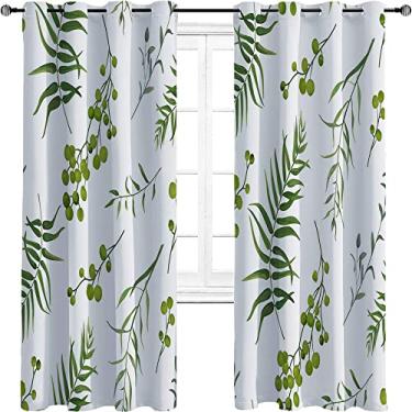 Imagem de Cortinas blackout de folha de palmeira – Cortinas de isolamento térmico, economia de energia e redução de ruído para quarto e sala de estar, cortina de isolamento de cozinha com tratamento de