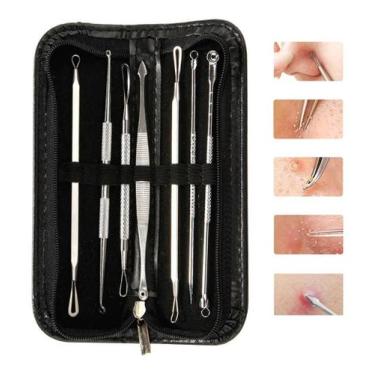 Imagem de Kit Extrator de Cravos e Espinhas 7 Peças em Aço Inox - Skin Care Prof