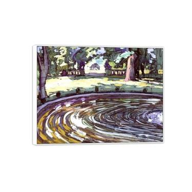 Imagem de MUHJDYC Jane Peterson Canvas Wall Art - Pôster de pintura famosa reprodução - quadro branco para decoração de sala de estar (piscina de jardim) 20x25cm-8x10in