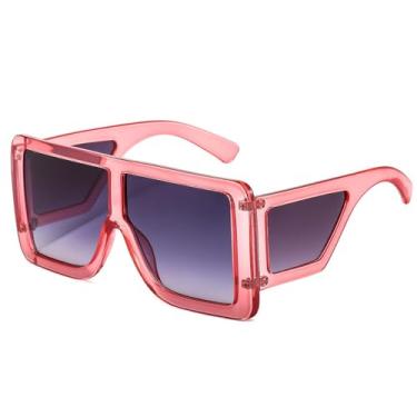 Imagem de Óculos de sol Goggle Mulheres Óculos grandes Moda Rosa Cinza Óculos de sol Homens Retro Óculos UV400,C8Pink,Cinza,Tamanho único