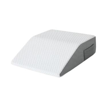 Imagem de ＫＬＫＣＭＳ Travesseiro de elevação de pernas, travesseiro de cunha com bolsos laterais, macio e prático para joelhos/quadril/tornozelos, fronha removível de, Height 6 Inch