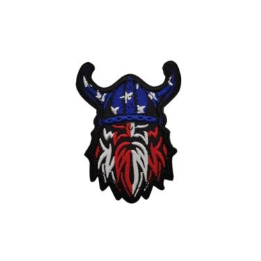 Imagem de Ruoming Ruoming 1 peça de patch tático bordado guerreiro viking, fecho de gancho e laço, 8,4 x 6,6 cm