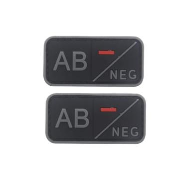 Imagem de Ruoming 2 peças externas 3D PVC borracha macia tipo sanguíneo médico, crachá de gancho de resgate, emblema de moral, acessório DIY (cinza AB-)