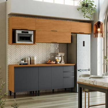 Imagem de Cozinha Itatiaia Ideale 9 Portas 2 Gavetas E 3 Prateleiras Cinamomo-grafite