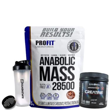 Imagem de Hipercalórico 3kg + Creatina Pura 300g + Coqueteleira (Cookies)