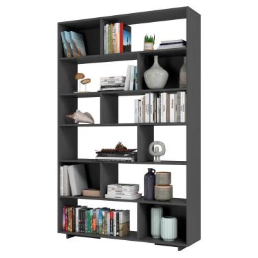 Imagem de Estante para Livros 5 Prateleiras 12 Nichos BE47 Preto - BRV Móveis