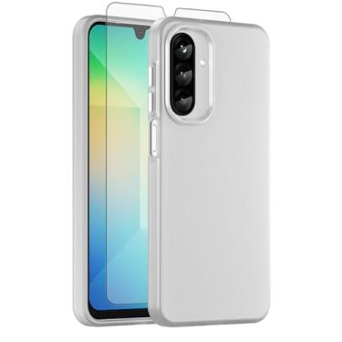 Imagem de Asuwish Capa de telefone para Samsung Galaxy A26 5G, compatível com Magsafe Magnetic, protetor de tela de vidro temperado, traseira fosca translúcida à prova de choque fina A 26 26A LTE mulheres