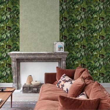 Imagem de Papel De Parede Ciara Folhagem Verde A58601