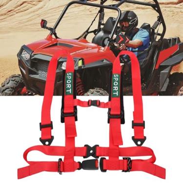Imagem de BESTZHEYU 1 peça de arnês SFI de 4 pontos com acolchoamento de ombro resistente confortável de 5 cm com fivela automática rápida para carro esportivo UTV ATV, carro de corrida, arnês de corrida