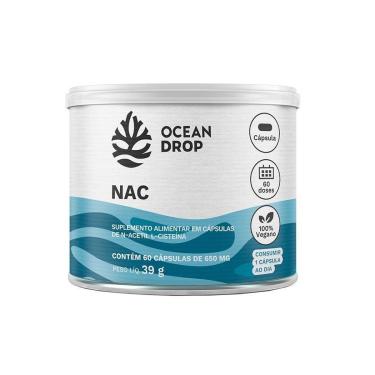 Imagem de NAC N-acetilcisteína 60Caps 650mg Saude Respiratoria Ocean Drop-Unissex