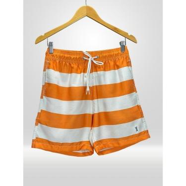 Imagem de Short Praia Masculino Laranja Listrado-Masculino