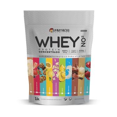 Imagem de Whey Protein Concentrado NO2 Refil 1Kg 100% Whey Suplemento Protéico Baixo Carboidratos + Aminoácidos BCAA e Glutamina Rende 33 Porções - Spartacus Nutrition (1Kg, Leite Ninho)
