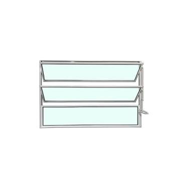 Imagem de Vitrô Basculante 1 Seção 60x80 Linha Esmeralda – Alumínio Branco, Vidro Liso 3mm – Lumineziri Esquadrias