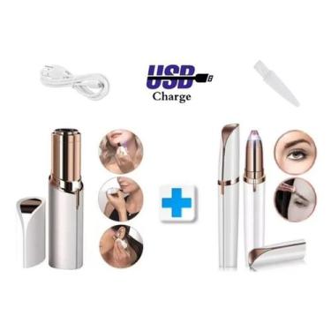 Imagem de Kit Depilador Facial 2 Em 1 Caneta Depiladora Sobrancelha + - Kit Cane