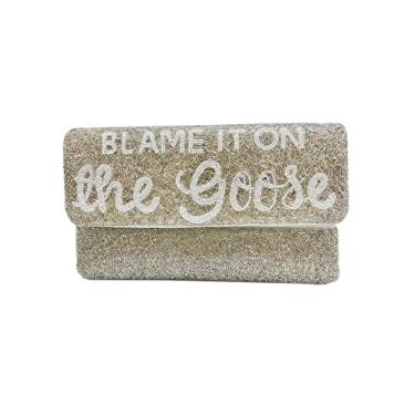 Imagem de Bolsa com contas La Chic Design Blame It On The Goose com corrente prateada, Branco