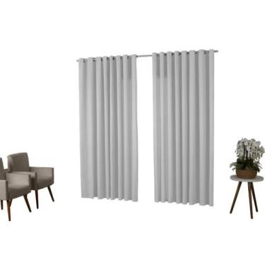 Imagem de Cortina 3,00X2,50 Oxford Quarto Sala Porta Branco - Imperial Moda Casa