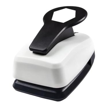 Imagem de shamjina Máquina de perfuração de papel pequena para crianças e adultos, furador de papel decorativo, formato para cartões comemorativos, artesanato faça você, Hexágono