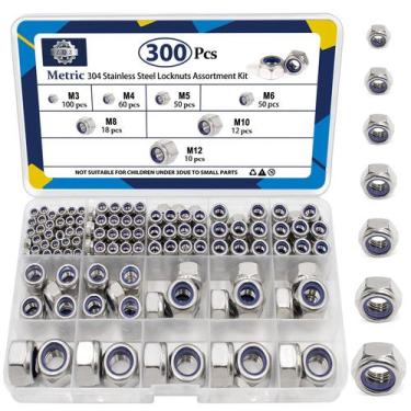 Imagem de Kit de sortimento ZQZ Metric Nylon Insert Locknuts, pacote com 300