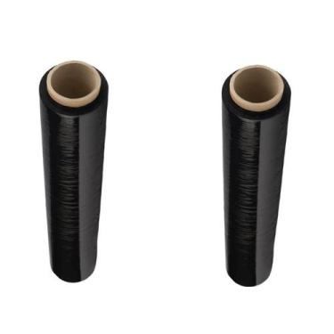Imagem de Filme Stretch 400 Metros 100% Black 2 Unid. De 4kg Econômico Alta Ader