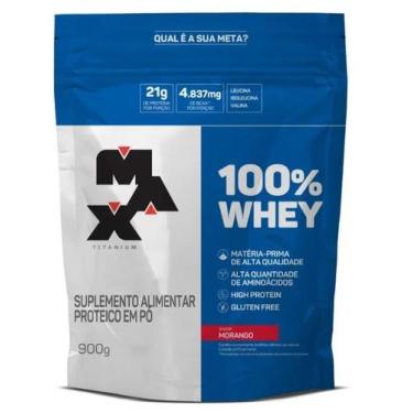 Imagem de Suplemento em pó 100% Whey proteínas100% Whey em sachê de 900g Max Tit